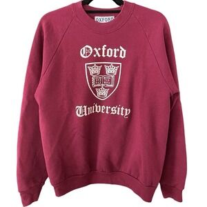 Vintage 90s Oxford University Maroon Crewneck Adult Medium